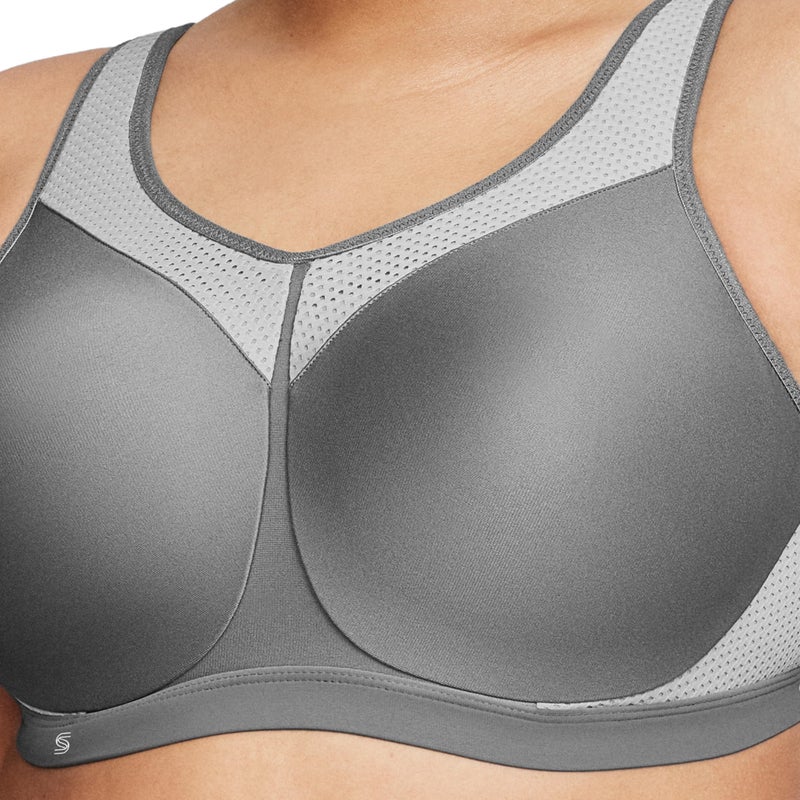 Glamorise Full Figure Plus Size High Impact Wonderwire Sports Bra Underwire #9066 Gray - Image 2